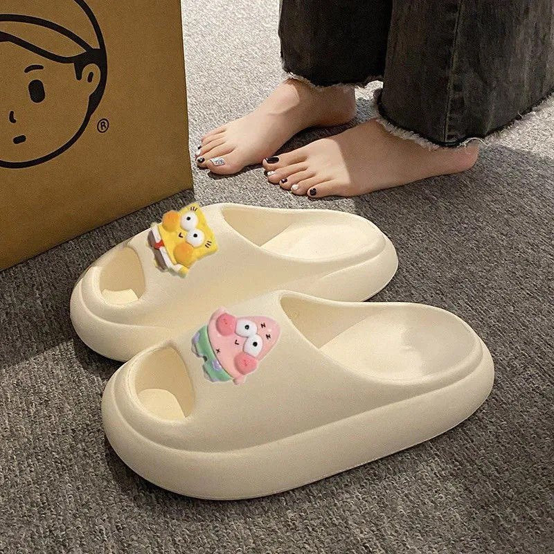 New arrivalcute cartoon slippers eva women's home thick sole shit feeling summeroutwear non-slip sandals women's slippers