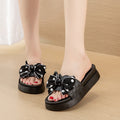 【platform sole】bowknot slippers women's summer outdoor wear 2024 new fairy style fashion non-slip sandals