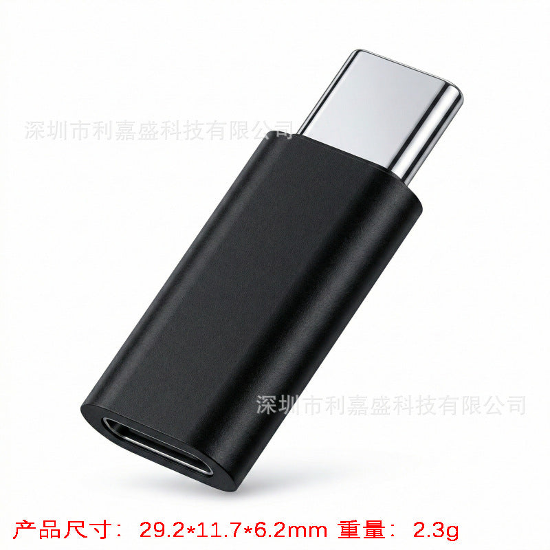 Type-c to lightning adapter for iphone 15 charging, android v8 data, micro usb conversion