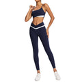 Color block slim-fit activewear set - outdoor sports, slimming yoga outfit for women, lightweight summer yoga wear