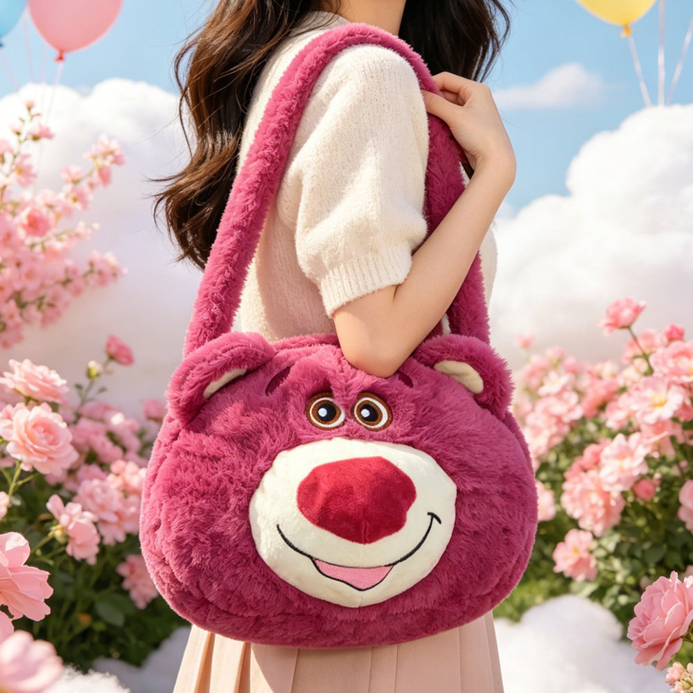 Cartoon plush crossbody bag: instantly turn heads and dominate the scene! overflowing with girly charm, it's irresistibly cute