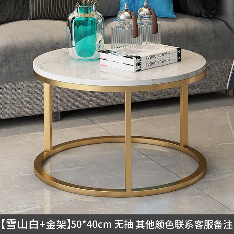 Rock slab coffee table living room solid wood table balcony small apartment for homecasualaccessible luxury round side table retractable combination