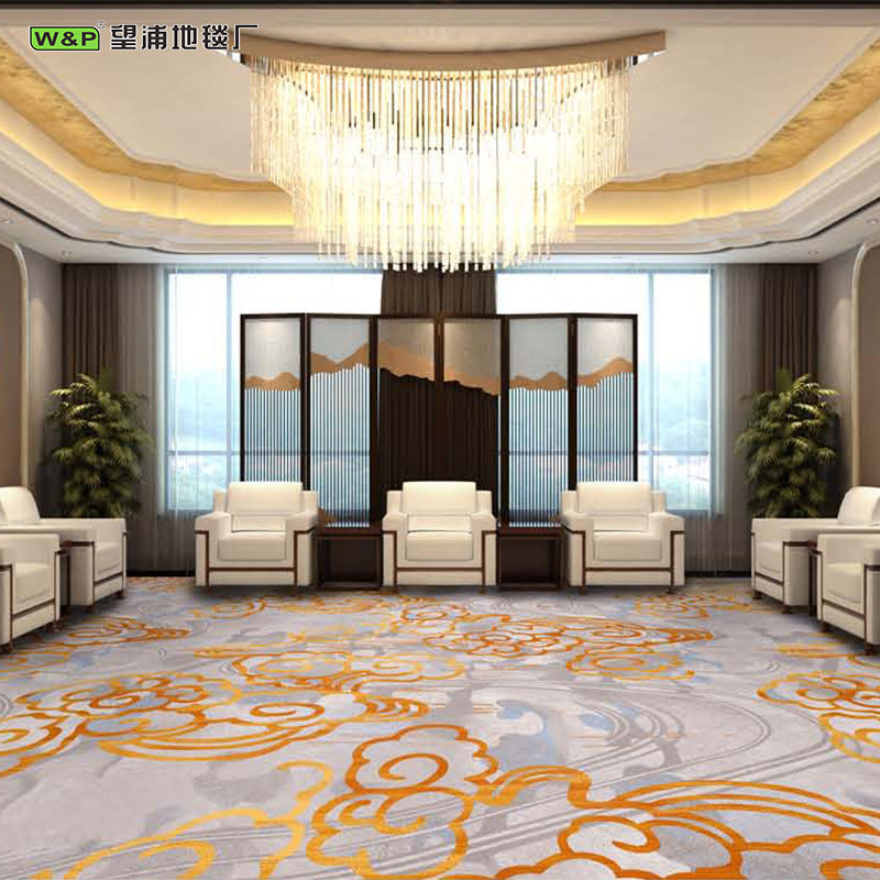 High-end nylon banquet carpet for hotels, stain-resistant and dirt-resistant, suitable for private rooms, conference halls, bedrooms, full coverage, large format, spliced, commercial use