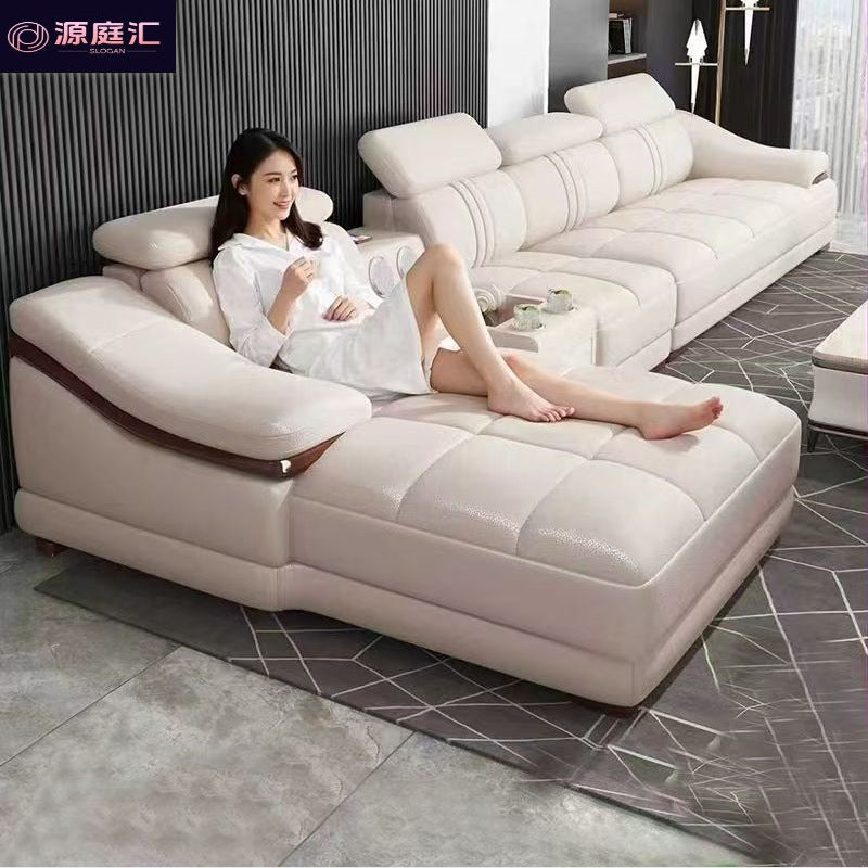 2025 new genuine leather sofa set, modern leather furniture for home living room, top grain cowhide sofa