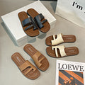 New summer thong sandals for women, retro minimalist flip-flops, roman sandals, non-slip outdoor beach slippers