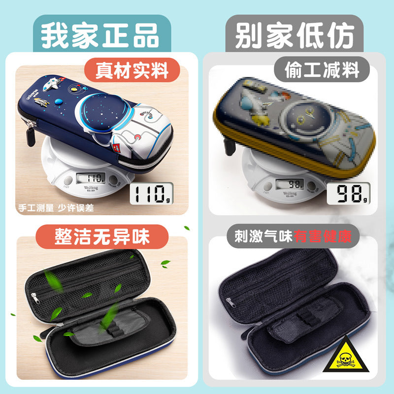 Pencil bag Large capacity Primary school students Cartoon boy Kindergarten stationery box High value ins Niche pencil bag Cross-border