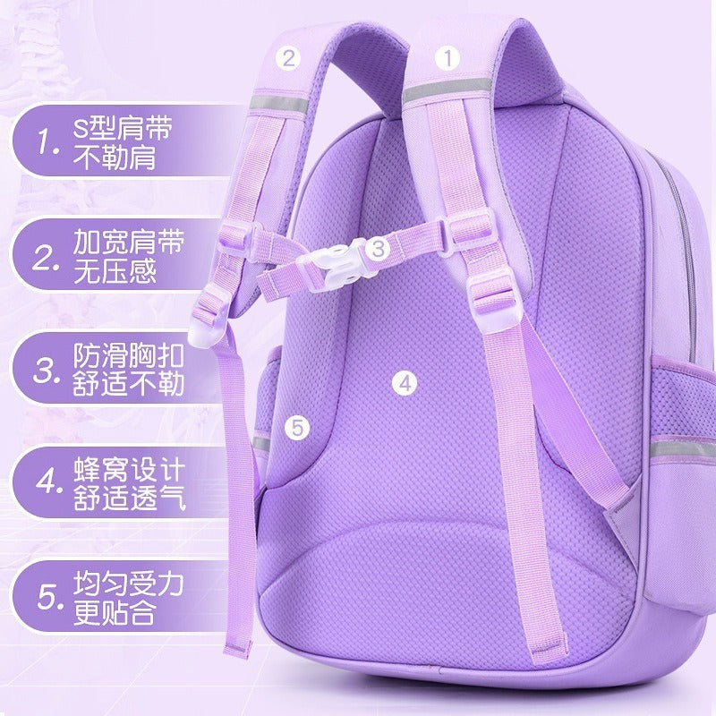cartoon school backpack for elementary school students, grades 1-6 - quicksand cute girl kuromi fun backpack