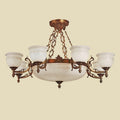Factory direct european style solid brass spanish natural marble chandelier for villa living room, dining room, bedroom, study, and guest room