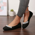 Exportplus sizeflats women's  rhinestone beaded french soft bottom evening shoes velvet spring elegant flatsflats