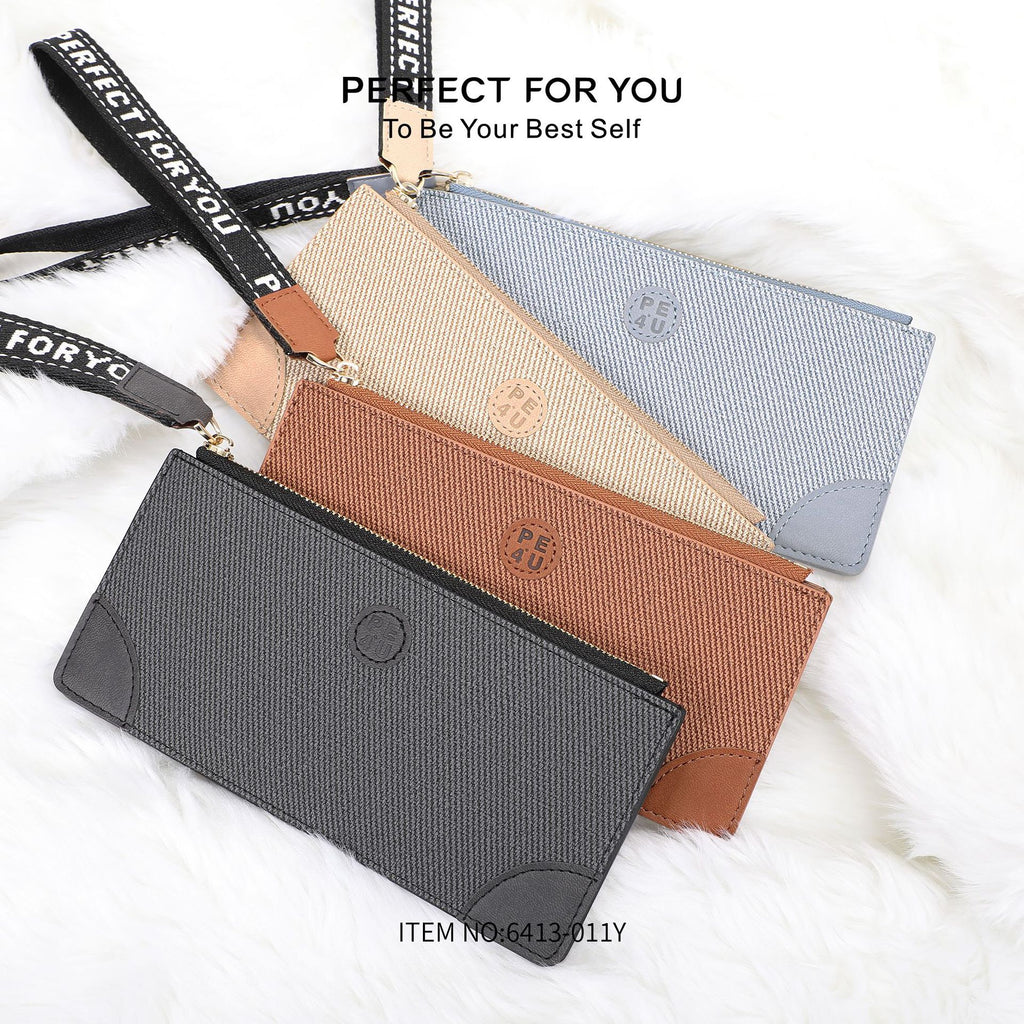 2025 new wallet women's high-end long ultra-thin envelope wallet large capacity fashion denim women's wallet