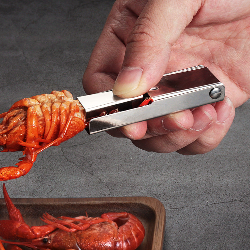 Stainless steel multi-function lobster claw tool - shrimp & crab tool for crayfish, quick shell opening, deveining & meat removal