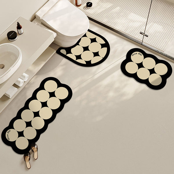 Bathroom absorbent soft diatom mud floor mat, toilet non-slip foot mat, toilet toilet set, household sink mat