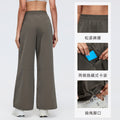 New women's high-waisted casual sweatpants - loose fit straight leg cargo pants, water-resistant, ideal for outdoor hiking and trekking - d26044