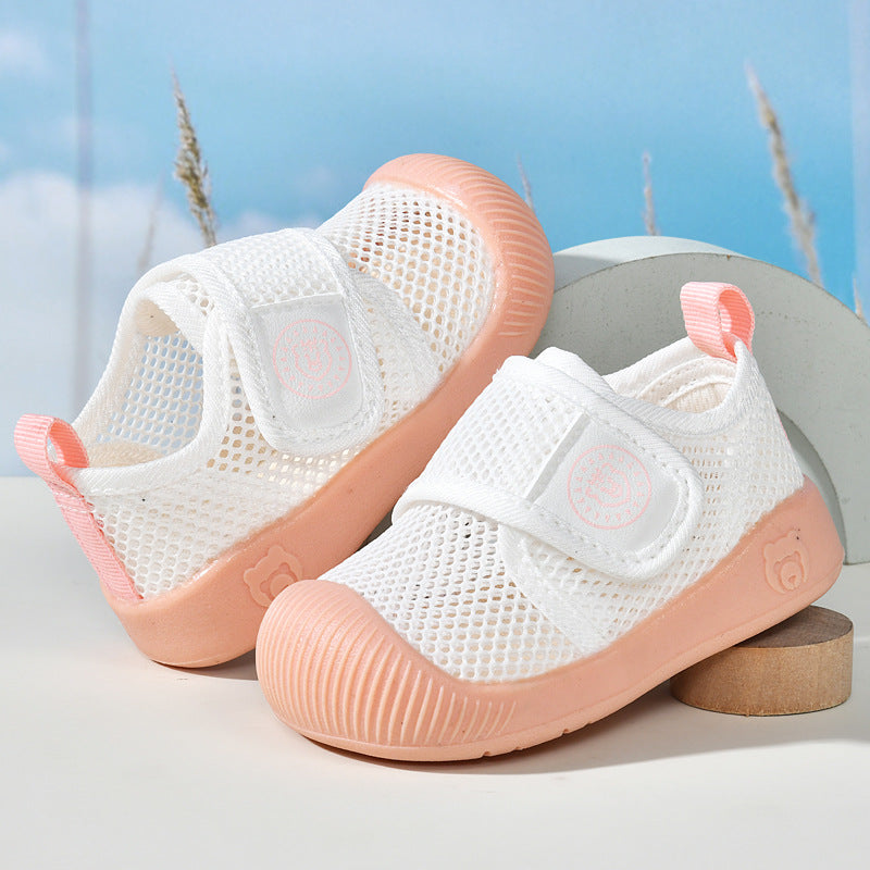Baby sandals for boys, summer first walker shoes, 0-1-2 years old infant anti-slip soft sole mesh shoes for babies and toddlers, baby girl shoes