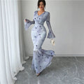new chinese style one-shoulder long sleeve dress - women's autumn sexy slim-fit bodycon mermaid tail evening gown