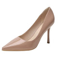 Nude high heels for women 2025 new arrival small fragrant elegant pointed toe hidden heelflats shoes patent leather work flats