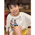 White cotton boys' short-sleeve t-shirt - summer  new arrival - loose fit, casual cartoon print, kids' short-sleeve top