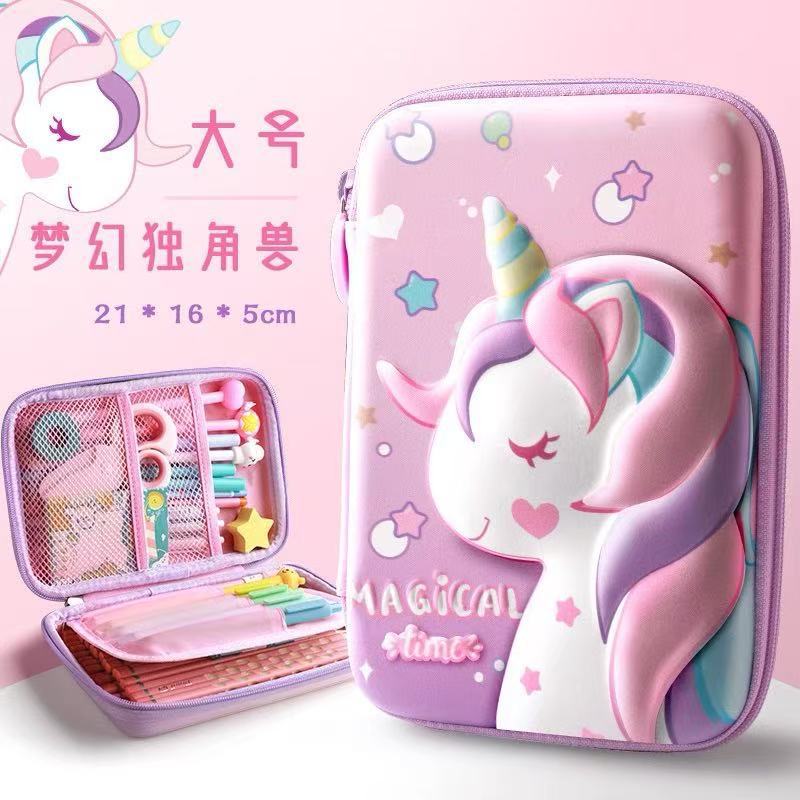 Elementary school first grade girl high value kindergarten cartoon cute girl 3D stationery box girl pencil case pencil case