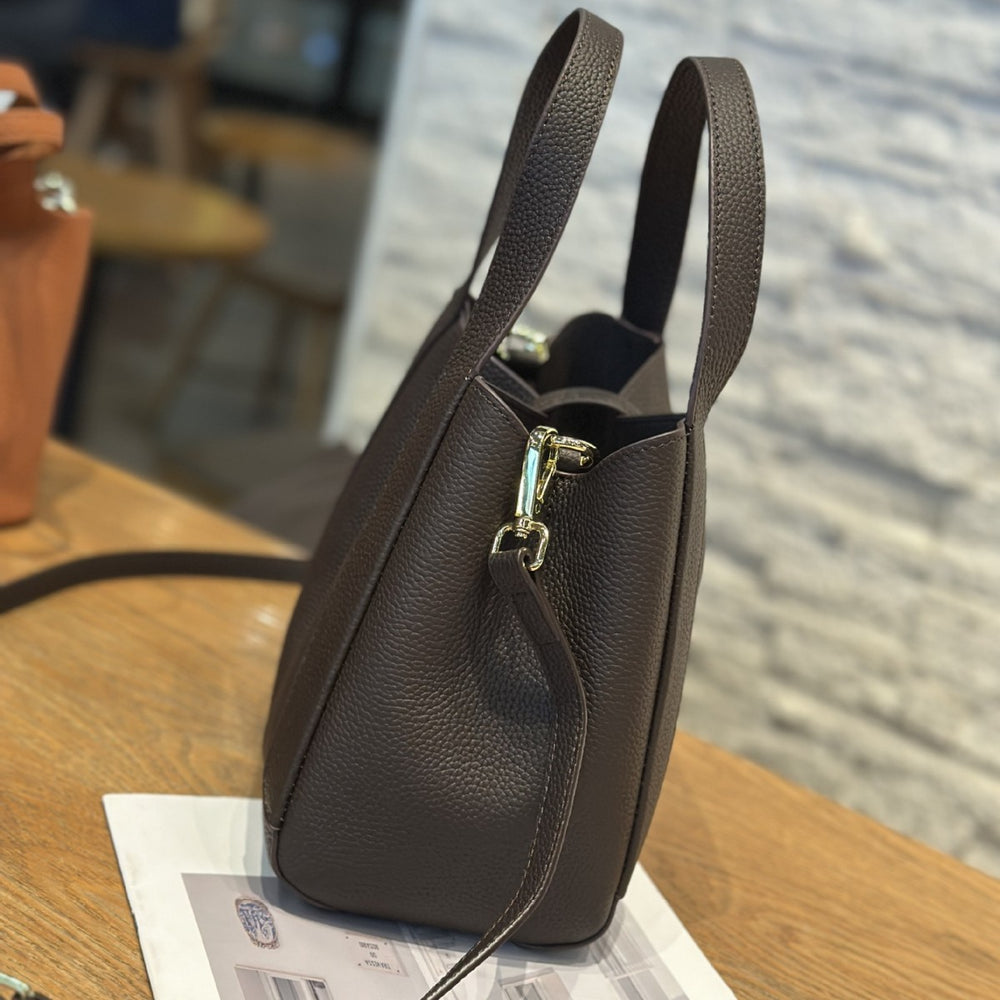 First-layer cowhide 2025new arrival vegetable basket bag large capacity bucket bag tote bag shoulder hand-carry cross-body bag for women