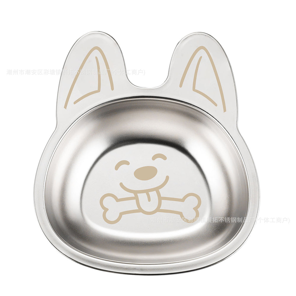 304 stainless steel children's cartoon cute dinner plate fruit plate baby food supplement bowl children's tableware