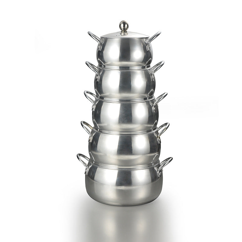 hot product aluminum pot 16-28cm thinning sanded aluminum soup pot commercial hotel cookware pot set pot stew pot