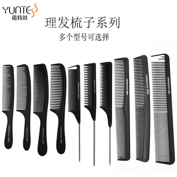 Yuntes hair cut comb, black comb, plastic pointed tail barber shop tools salon hair comb
