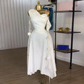 European and american cross-border women's fashion:  summer new arrival - elegant one-shoulder camisole high-waisted slimming decorative midi dress