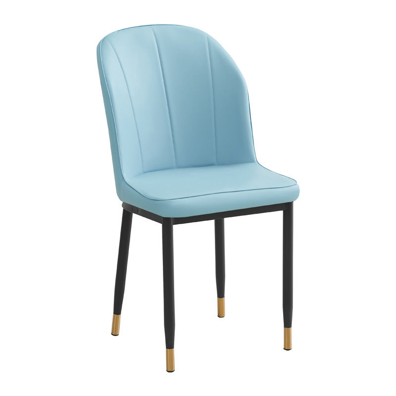 Modern casual back chair leather casual chair restaurant soft bag negotiation chair for home three-line chair dining chair