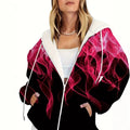 hot-selling plus-size women's zip-up hoodie, new casual long-sleeve hooded sweatshirt jacket, dropshipping available
