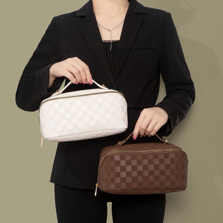 Premium cosmetic bag inside and outside PU waterproof cosmetics partition storage bag simple Internet celebrity travel portable toilet bag