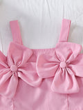 cross-border girls' fresh & sweet camisole with 3d floral appliqué + slit skort set - toddler outfit