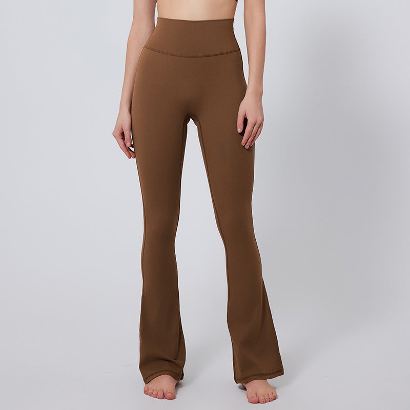 European and american nude feel butt-lifting fitness leggings for women - running, dance, tight-fit flare pants, high-waisted wide-leg yoga pants