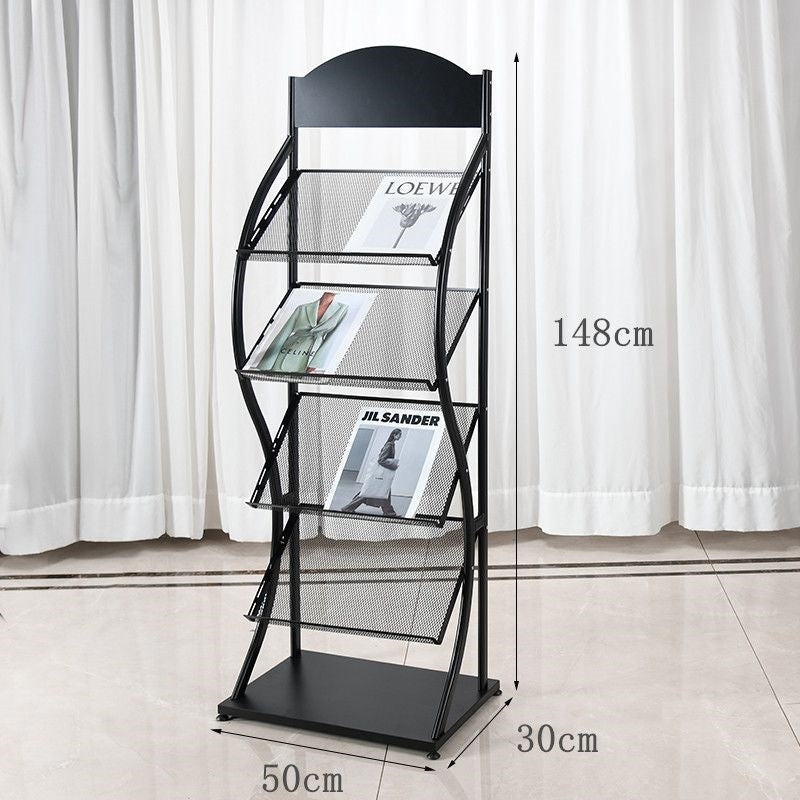 Floor magazine rack, newspaper rack, book rack, display rack, promotional material rack, single page rack, storage rack