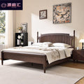 North american black walnut solid wood bed - all solid wood, french retro, mid-century style, high-end master bedroom log bed, wedding bed