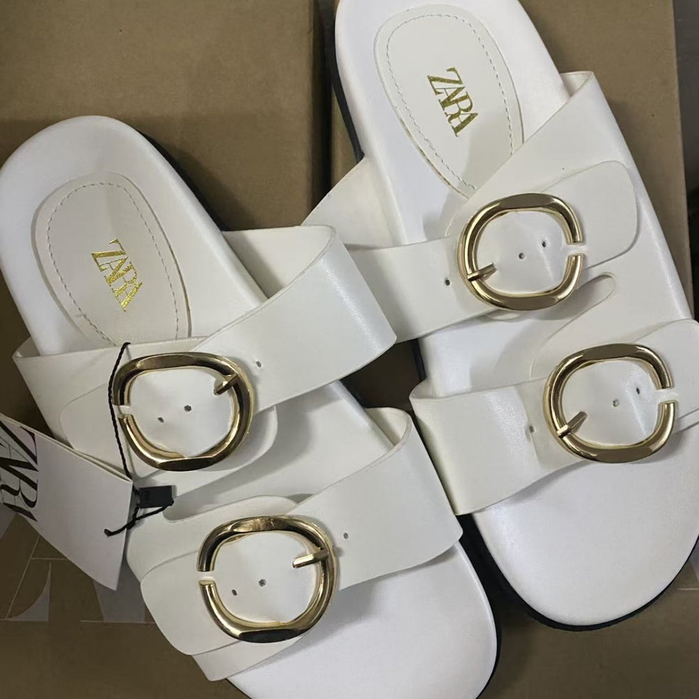 Za white chunky platform sandals - women's summer outdoor wear, 2025 new fashion, versatile style, perfect with dresses, stunning beach sandals for women