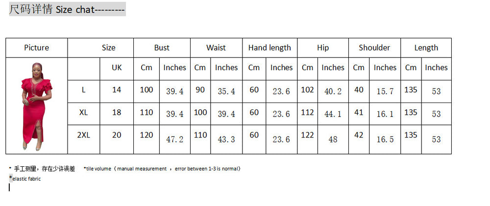 Special offer: african women's plus size slim-fit stretch maxi dress with beaded ruffle shoulder – trendy export style