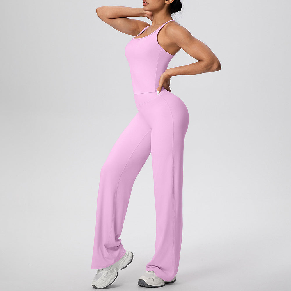 Cloud-feel casual quick-drying sports beautiful back peach butt yoga suit outdoor training running fitness suit two-piece set