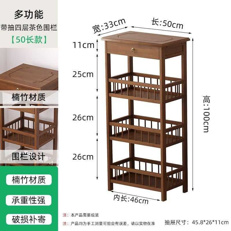 Tea table side tea cabinet living room sofa side cabinet small coffee table mahjong table corner table small square table storage rack bamboo bedroom