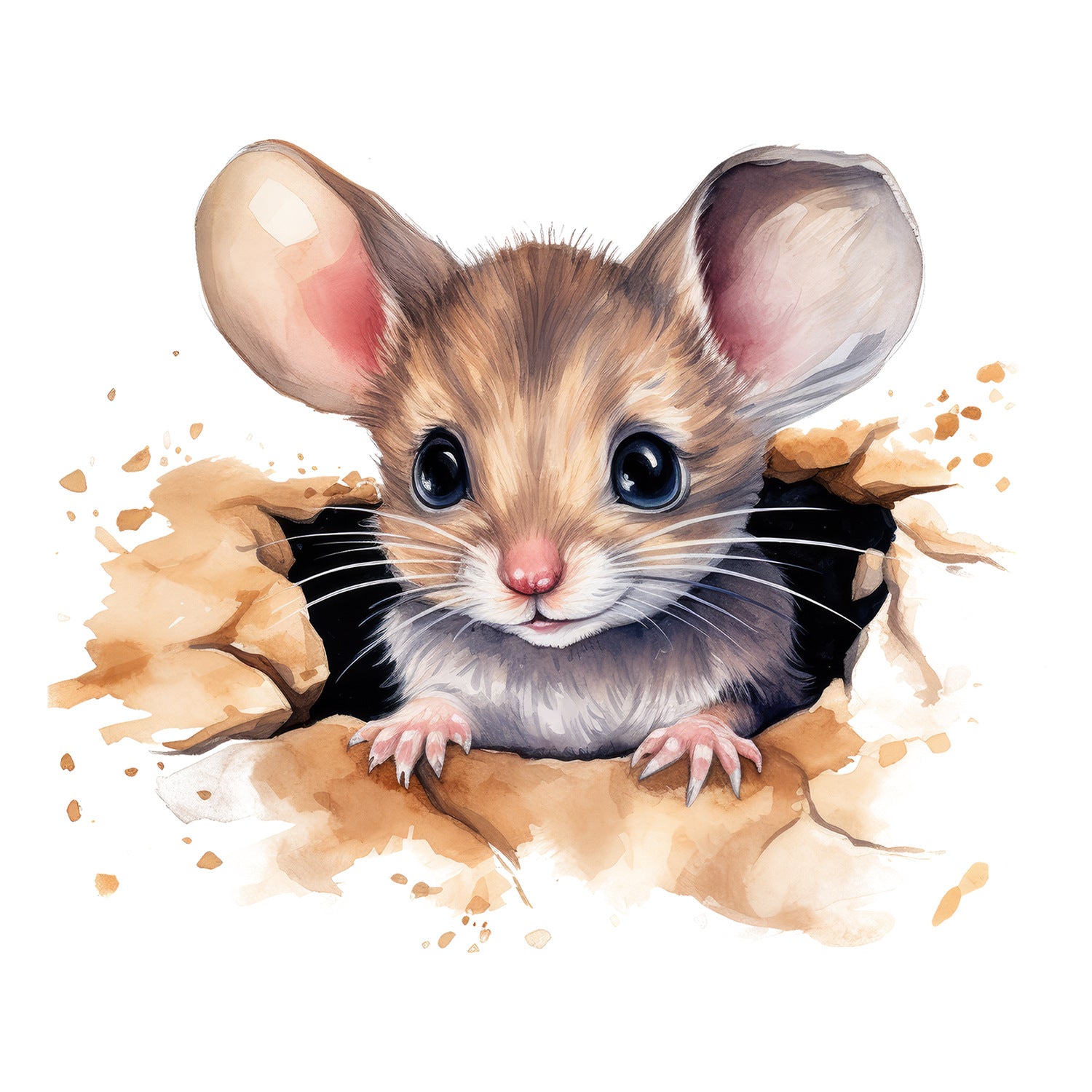 Cross-border  3D drilling hole two mice sticker arrangement bedroom room living room decoration wall sticker wholesale