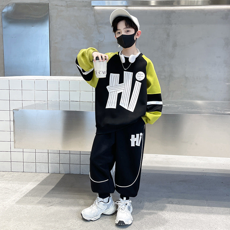Boys' fall outfit set: new  autumn/spring collection - hoodie & pants set for older boys - sporty, cool, and trendy for autumn
