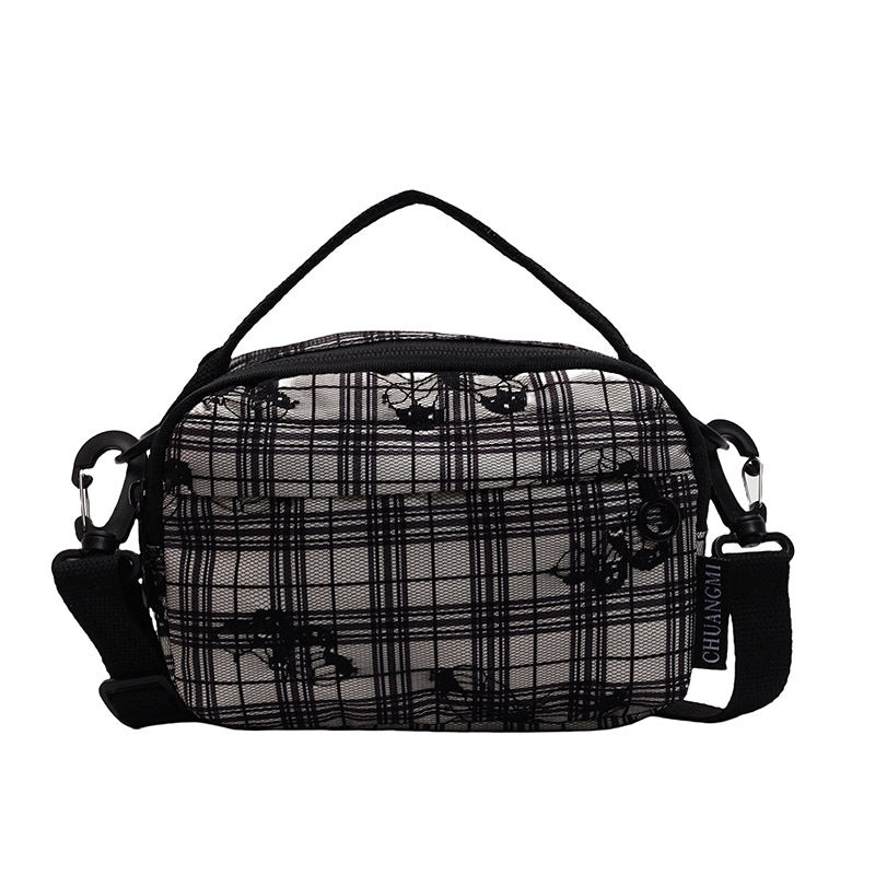 Foreign trade new floral portable women's bag large-capacity out cosmetics storage bag fashion plaid shoulder messenger bag