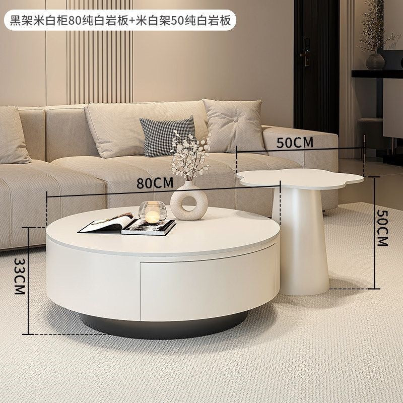 Round slate coffee table combination living room for home italian normcore tea table large and small apartmentaccessible luxuryclassy sense tea table