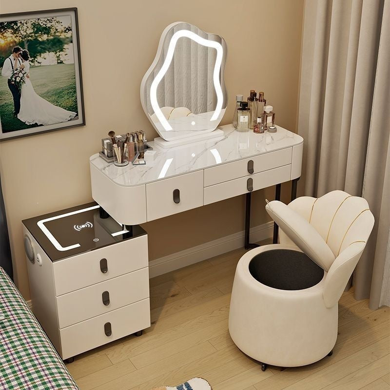 Vanity table bedroom solid wood smart home vanity table multi-functional makeup table accessible luxurycasualplaid vanity table