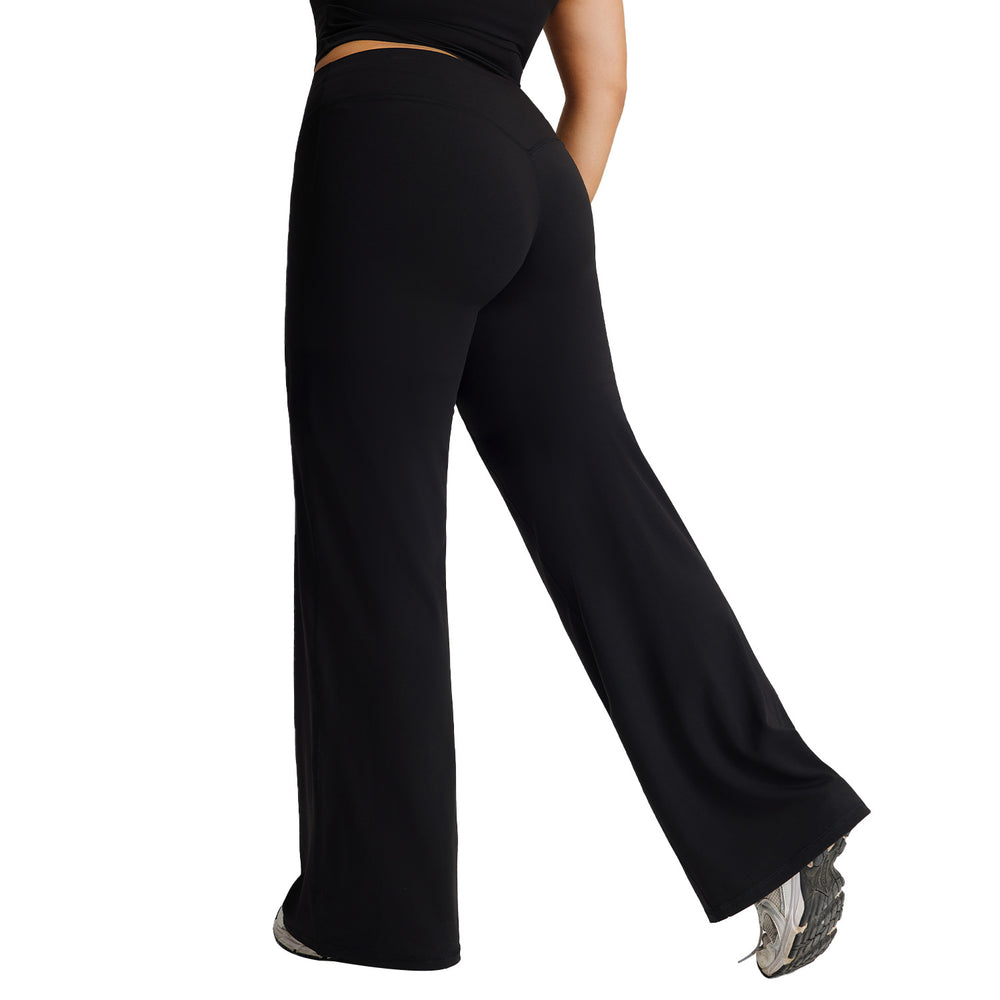 European and american plus size straight leg yoga pants - high waist, slimming, loose fit, women's casual versatile flare leggings for fitness