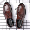 Men's leather shoes - new spring/autumn collection: textured leather, business casual, british style, korean design, perfect for work, groom, and weddings