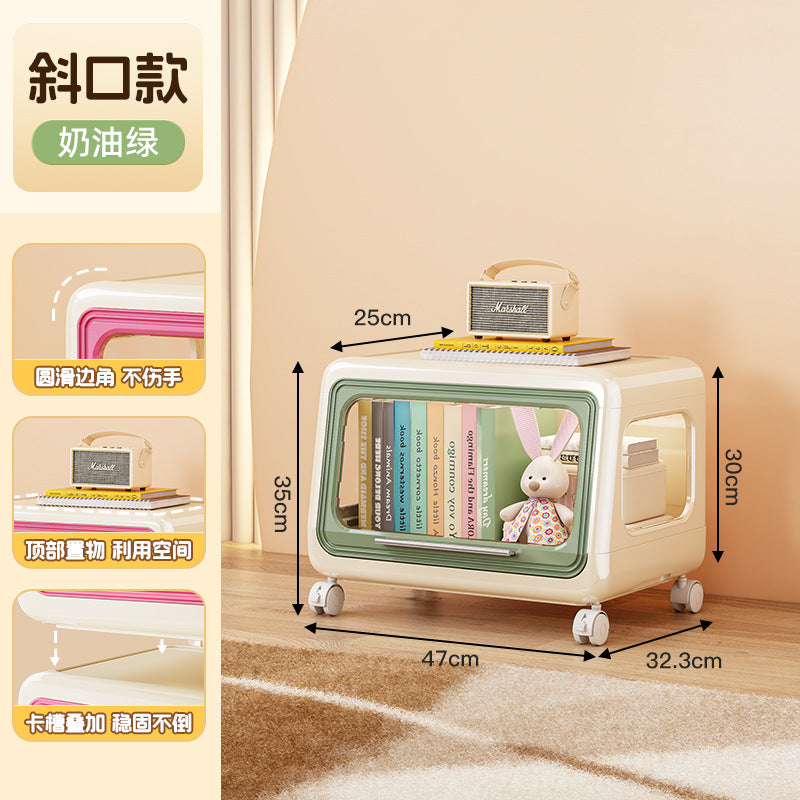 Children's toy storage cabinet Household living room Snack locker Large capacity bookcase Baby baby products storage box