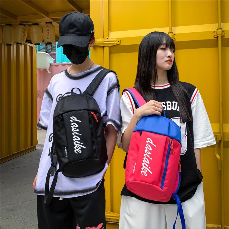 Outdoor trendy brand sports backpack can print logo fashionable mountaineering bag for men and women Korean version leisure travel small schoolbag