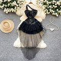 Fashion hot girl style denim tube topdress women's retro distressed tail design street small puffy skirt