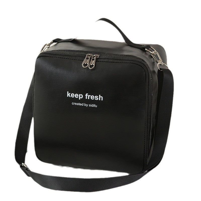 Customized pu bento bag, large-capacity student lunch box bag, lunch bag, office workers bring rice, portable bento bag, thermal insulation bag