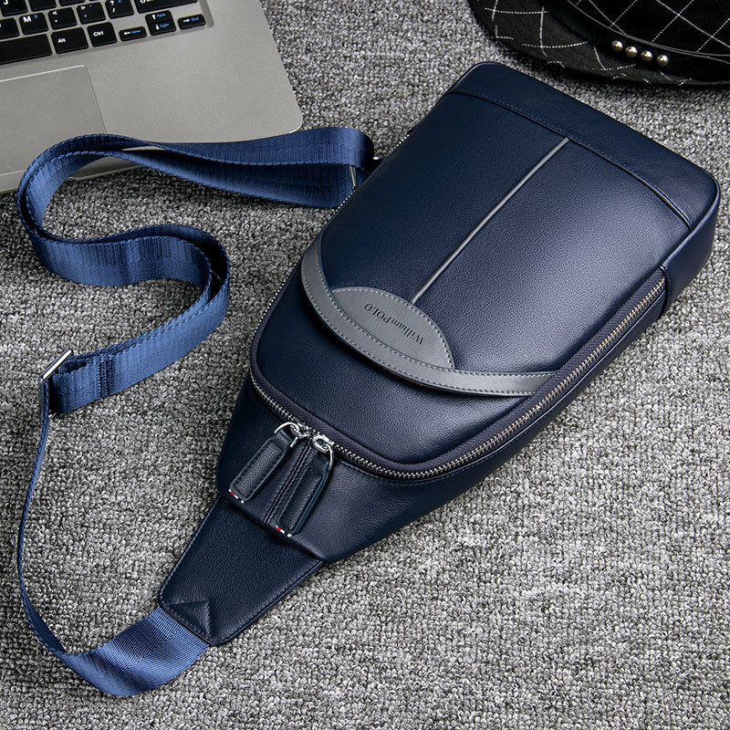 Emperor Paul leather breast bag men's bag new shoulder messenger bag casual versatile cowhide chest bag tide